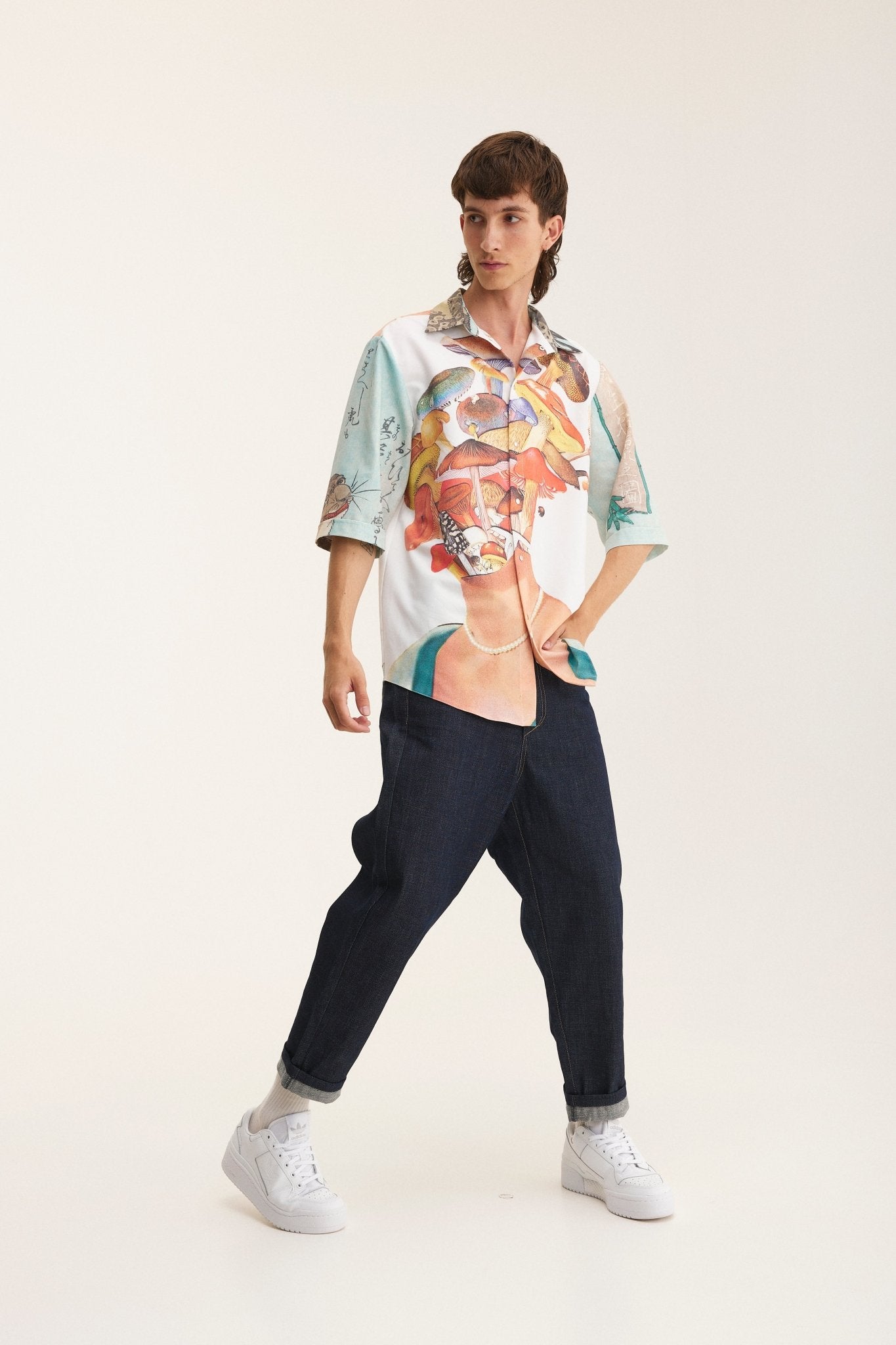Short Sleeve Shirt Mushrooms (recycled fabric) - MYS