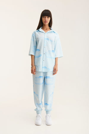 Short Sleeve Shirt & Pants Set Clouds (recycled fabric) - MYS