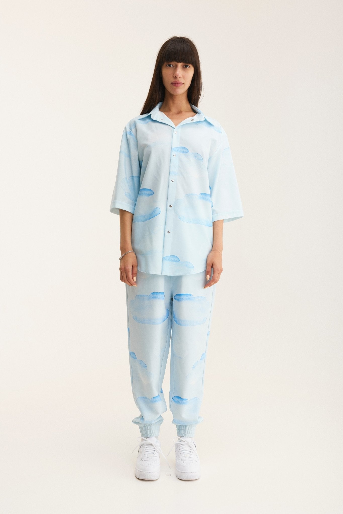 Short Sleeve Shirt & Pants Set Clouds (recycled fabric) - MYS