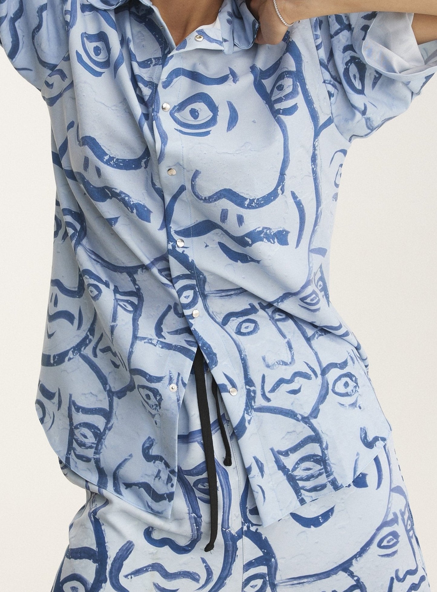 Short Sleeve Shirt & Pants Set Faces (recycled fabric) - MYS