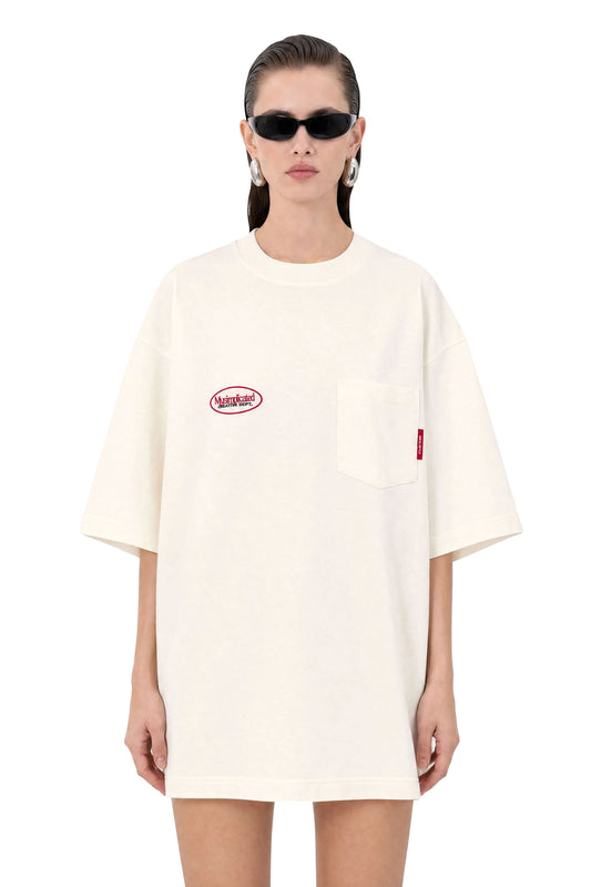Workwear Ecru Oversized Pocket T-Shirt