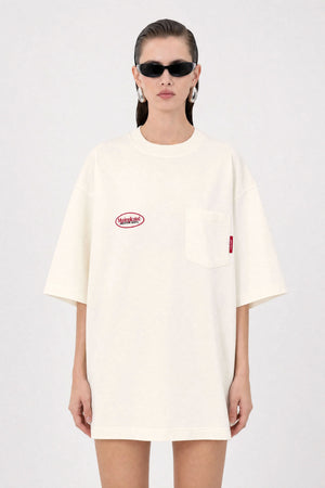 Workwear Ecru Oversized Pocket T-Shirt — Mysimplicated