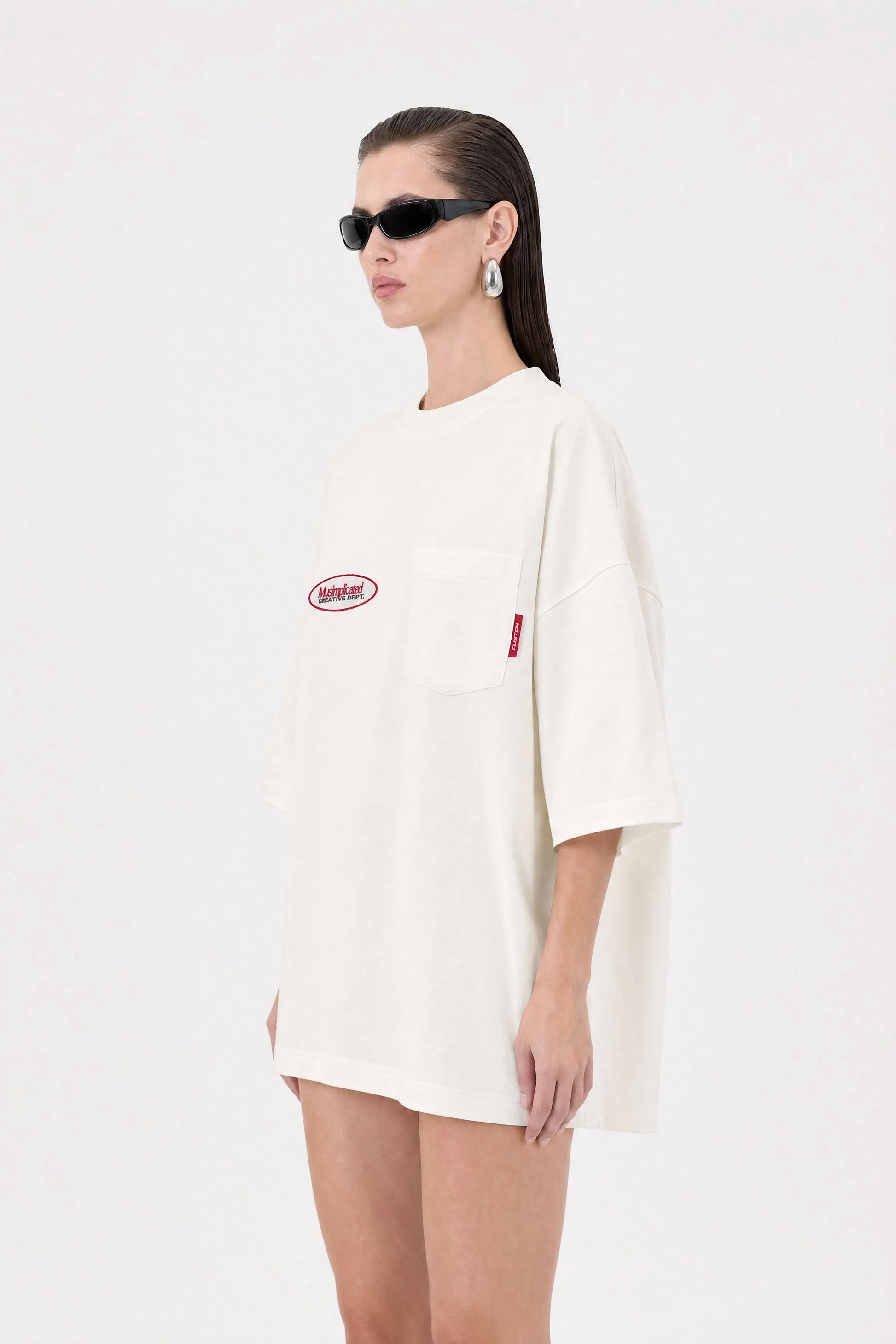 Workwear Ecru Oversized Pocket T-Shirt — Mysimplicated