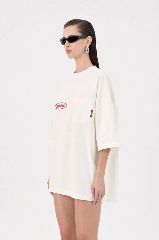 Workwear Ecru Oversized Pocket T-Shirt — Mysimplicated