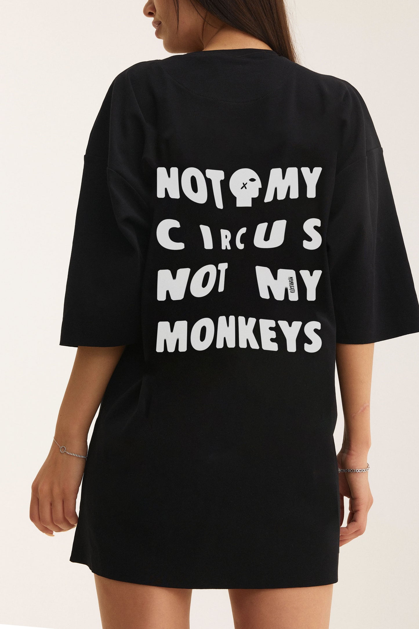 Oversized Cotton Black T-shirt Circus