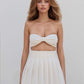 White Skirt and Top Ribbed Fabric