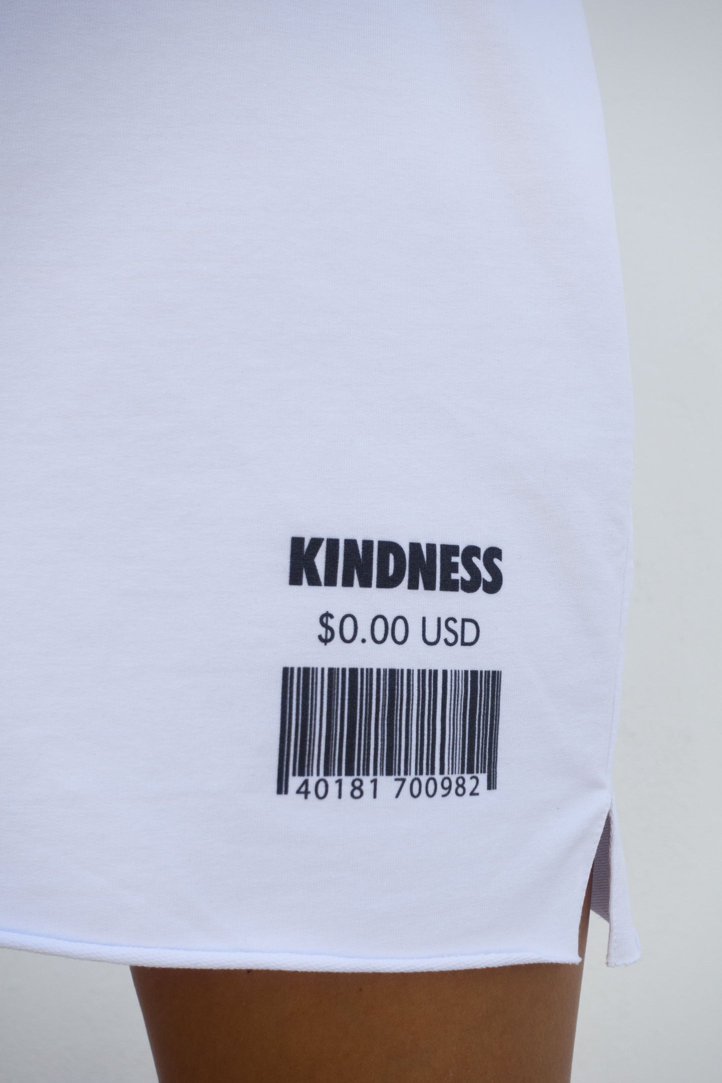 Oversized Cotton White T-shirt Kindness