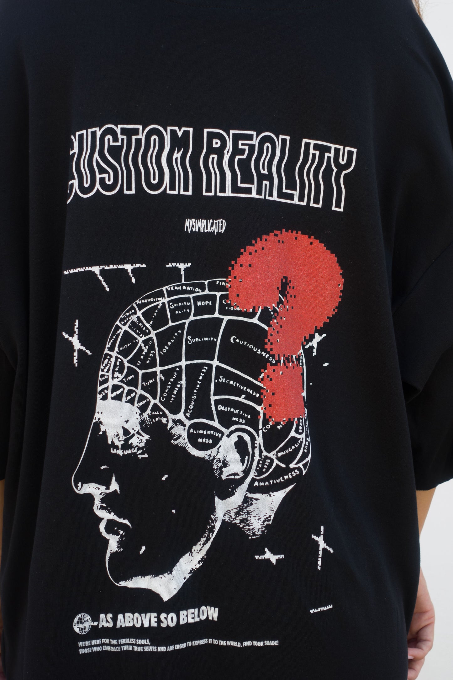 Oversized Cotton Black T-shirt Custom Reality