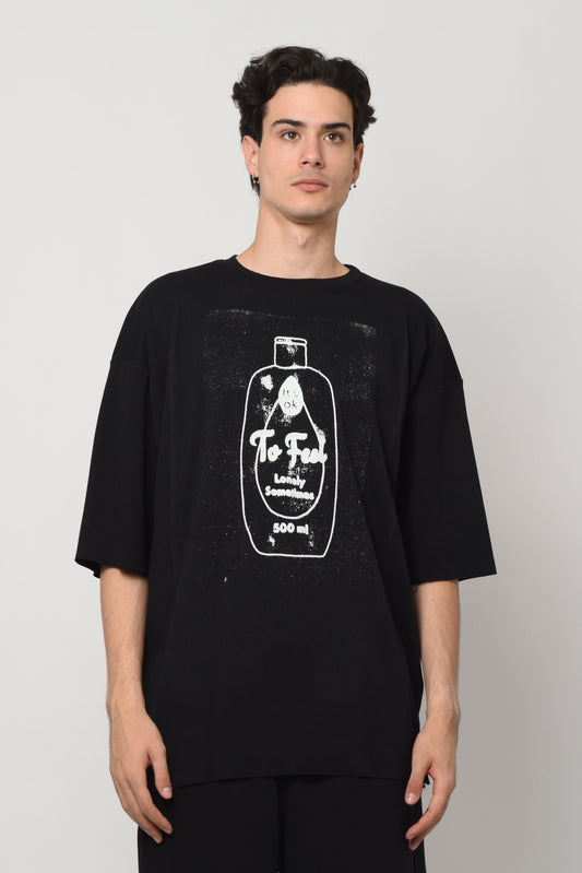 Oversized Cotton Black T-shirt Feel