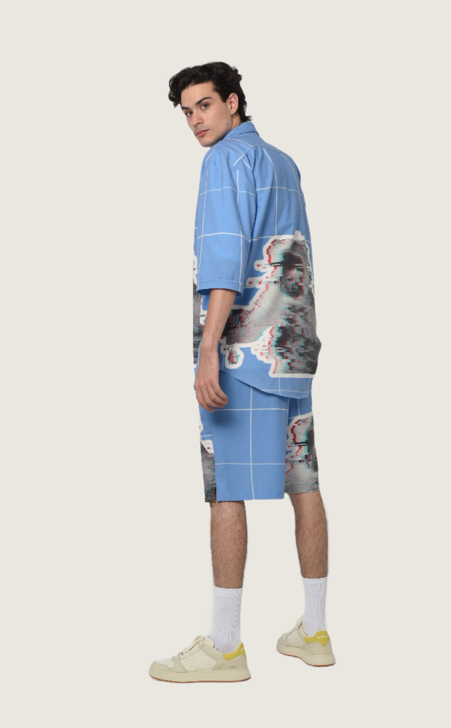 Short Sleeve Shirt Glitched Astronaut (recycled fabric)