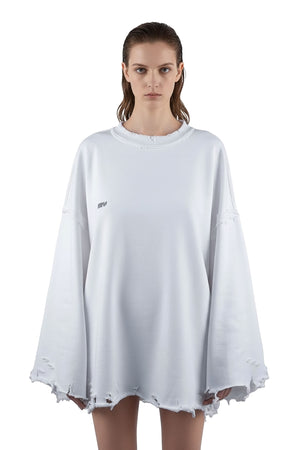 Dystopia White Oversized Sweater - MYS