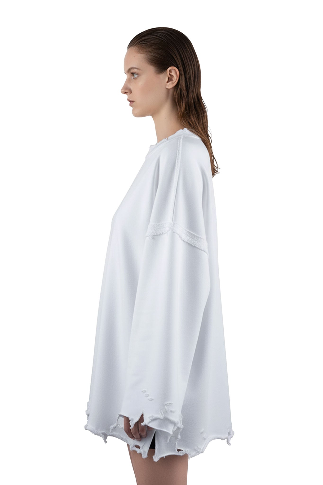 Dystopia White Oversized Sweater