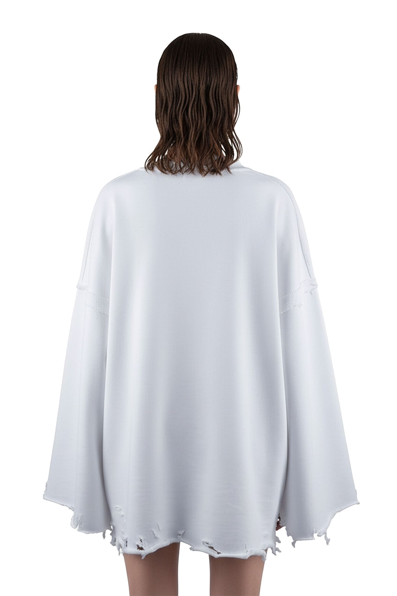 Dystopia White Oversized Sweater