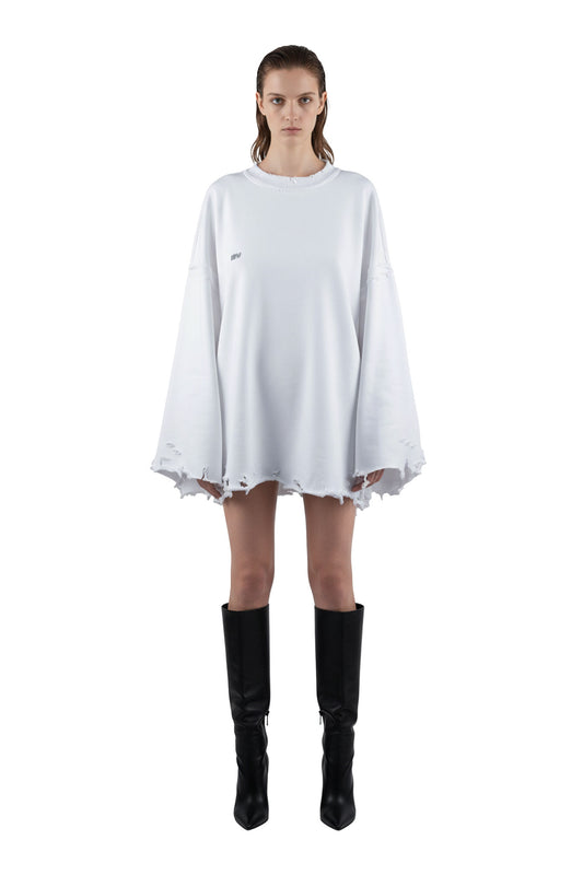 Dystopia White Oversized Sweater - MYS