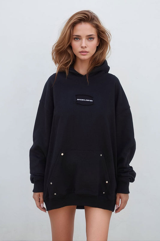 Black Hoodie Hidden Logo