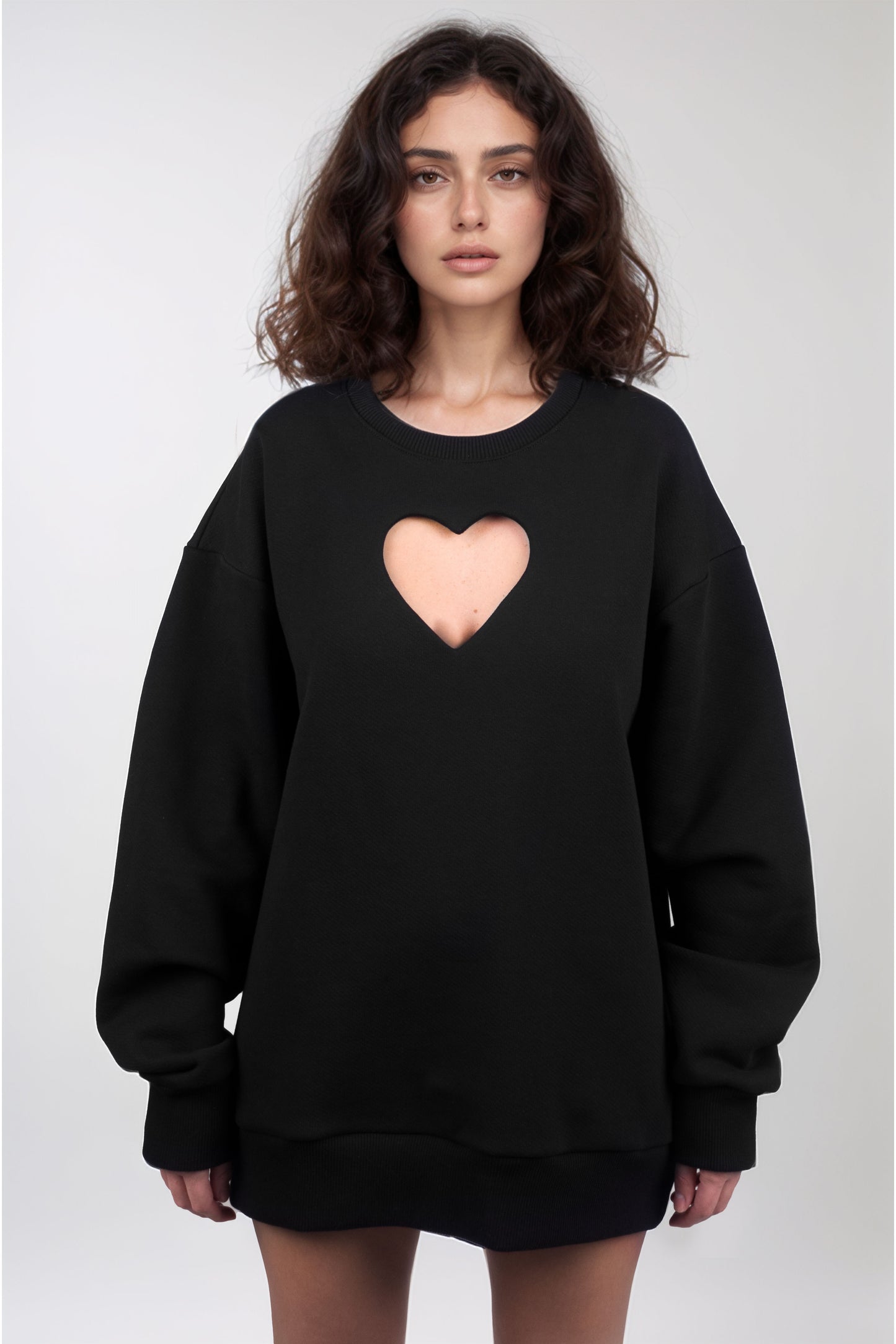 Black Oversized Love Sweater