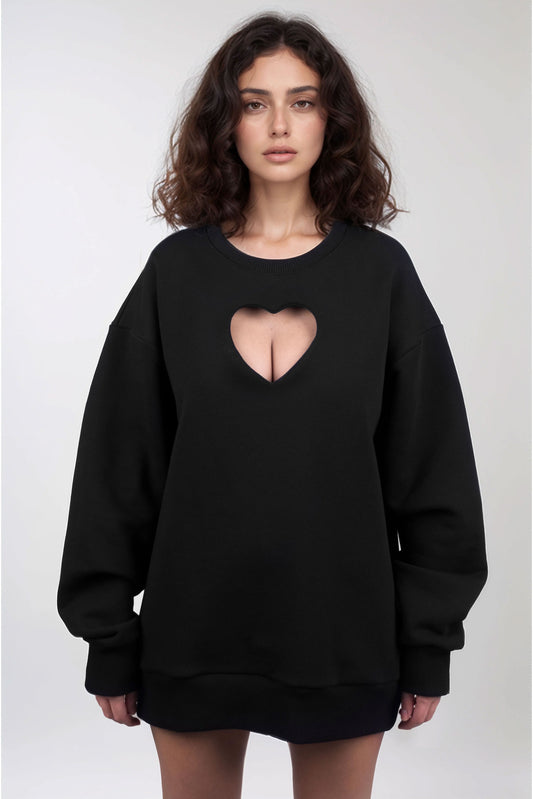 Black Oversized Love Sweater