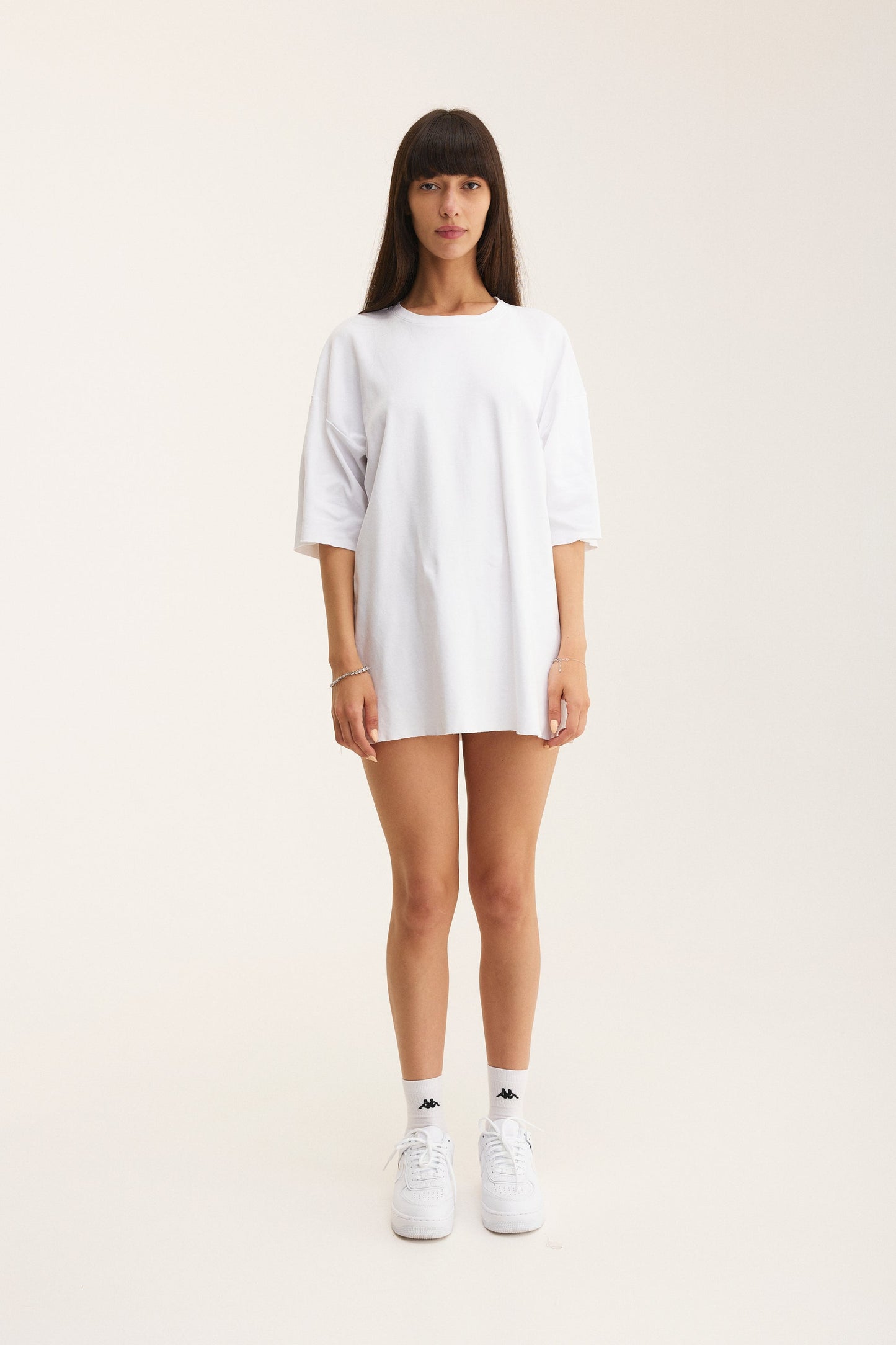 Oversized Cotton White T-shirt Midnight