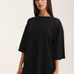 Oversized Cotton Black T-shirt Focus