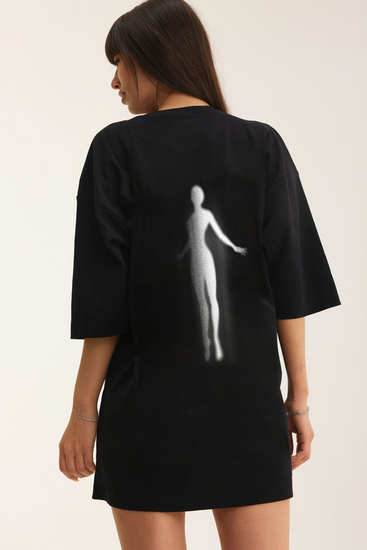 Oversized Cotton Black T-shirt Spirit - mysimplicated