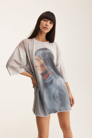 Oversized Full Print T-shirt Beige - mysimplicated