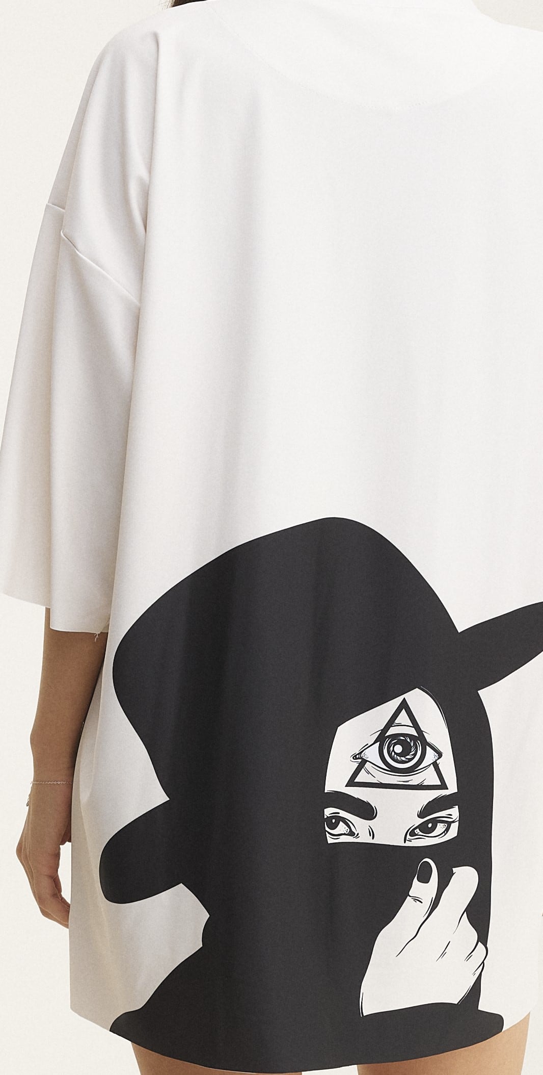 Ivory Oversized T-Shirt Third Eye - mysimplicated