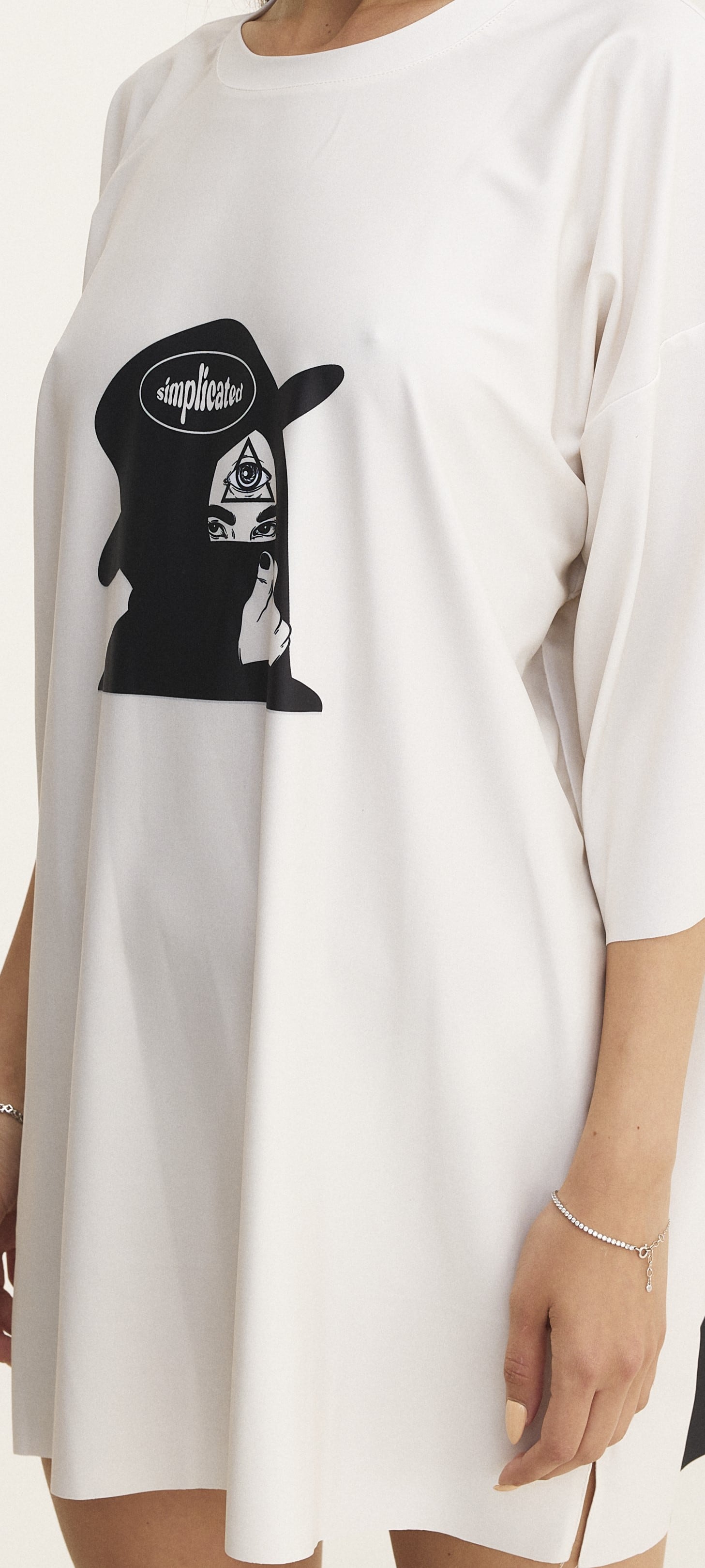 Ivory Oversized T-Shirt Third Eye - mysimplicated