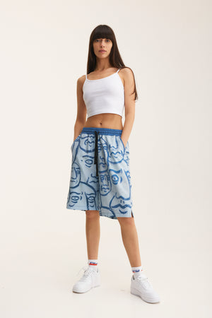 Bermuda Shorts Faces (recycled fabric) - mysimplicated