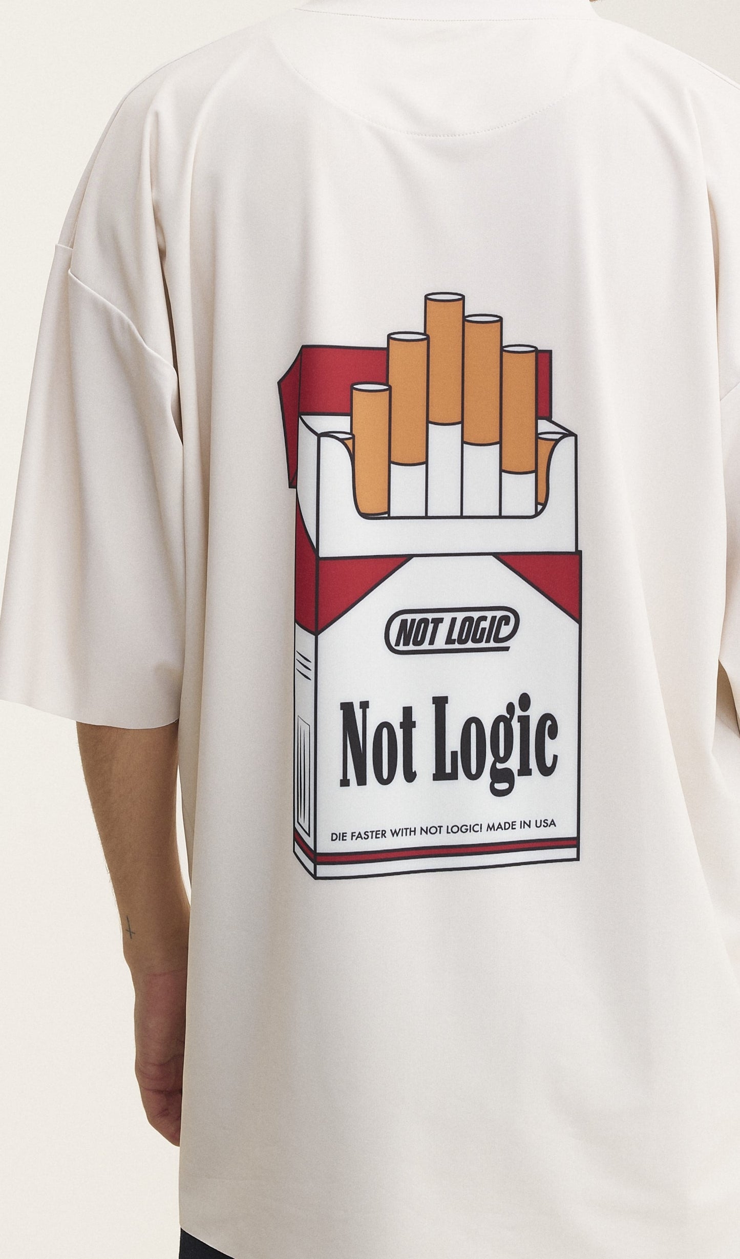 Ivory Oversized T-Shirt Not Logic - mysimplicated