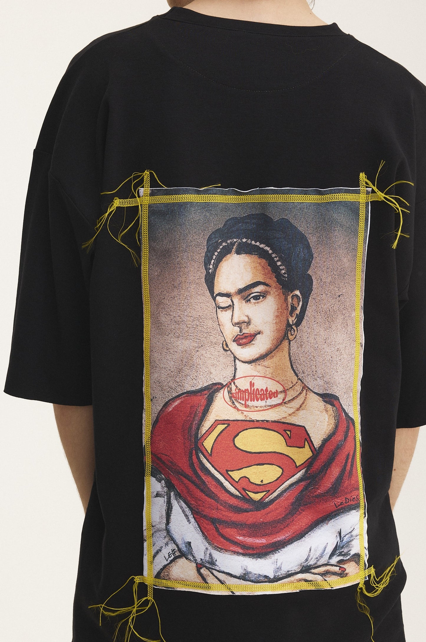Oversized Black T-shirt Superwoman