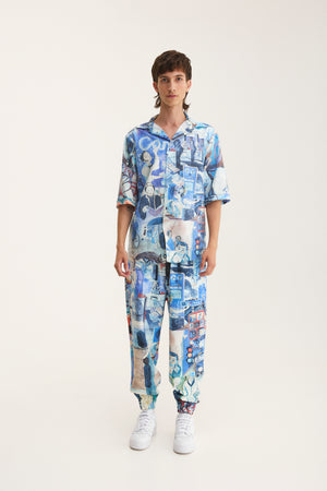 Short Sleeve Shirt & Pants Set Graffiti (recycled fabric) - mysimplicated