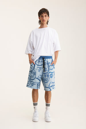 Bermuda Shorts Faces (recycled fabric) - mysimplicated