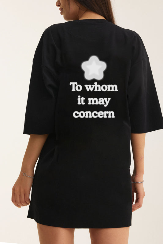 Oversized Cotton Black T-shirt Concern - mysimplicated
