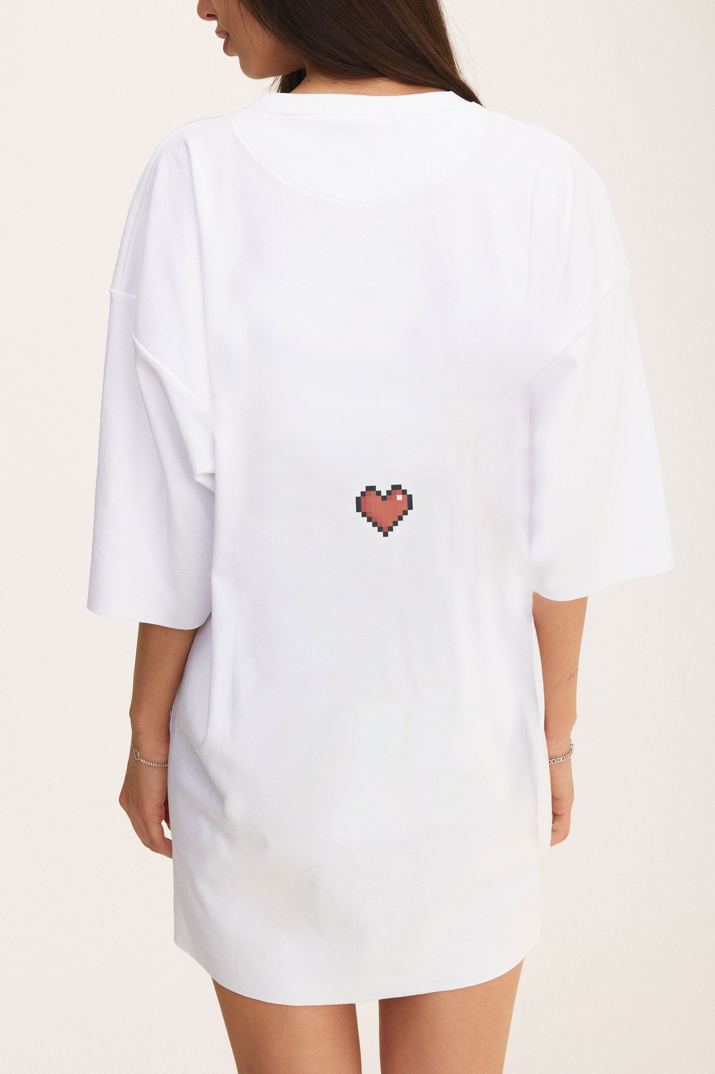 Oversized Cotton White T-shirt Love