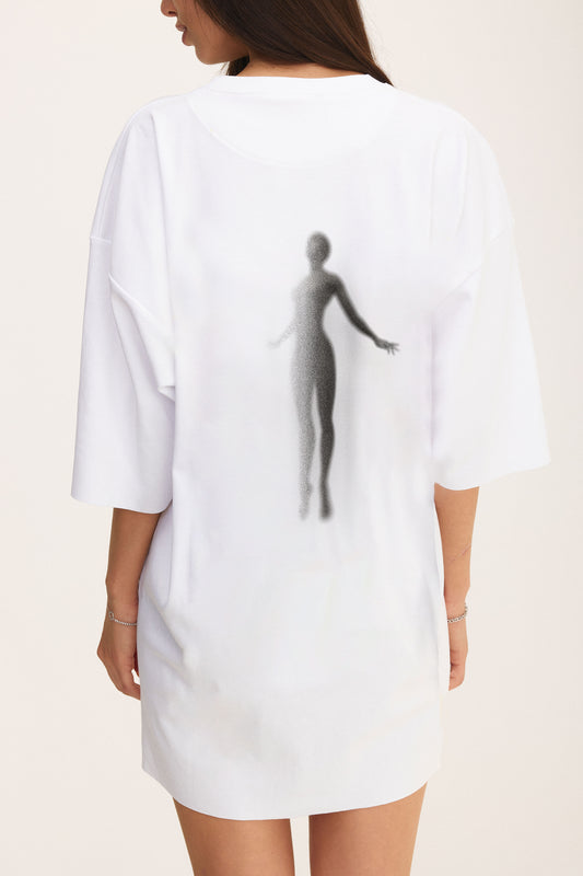Oversized Cotton White T-shirt Spirit - mysimplicated