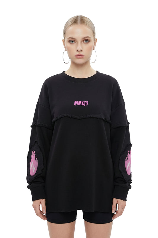 Pink Abyss Frayed Crewneck