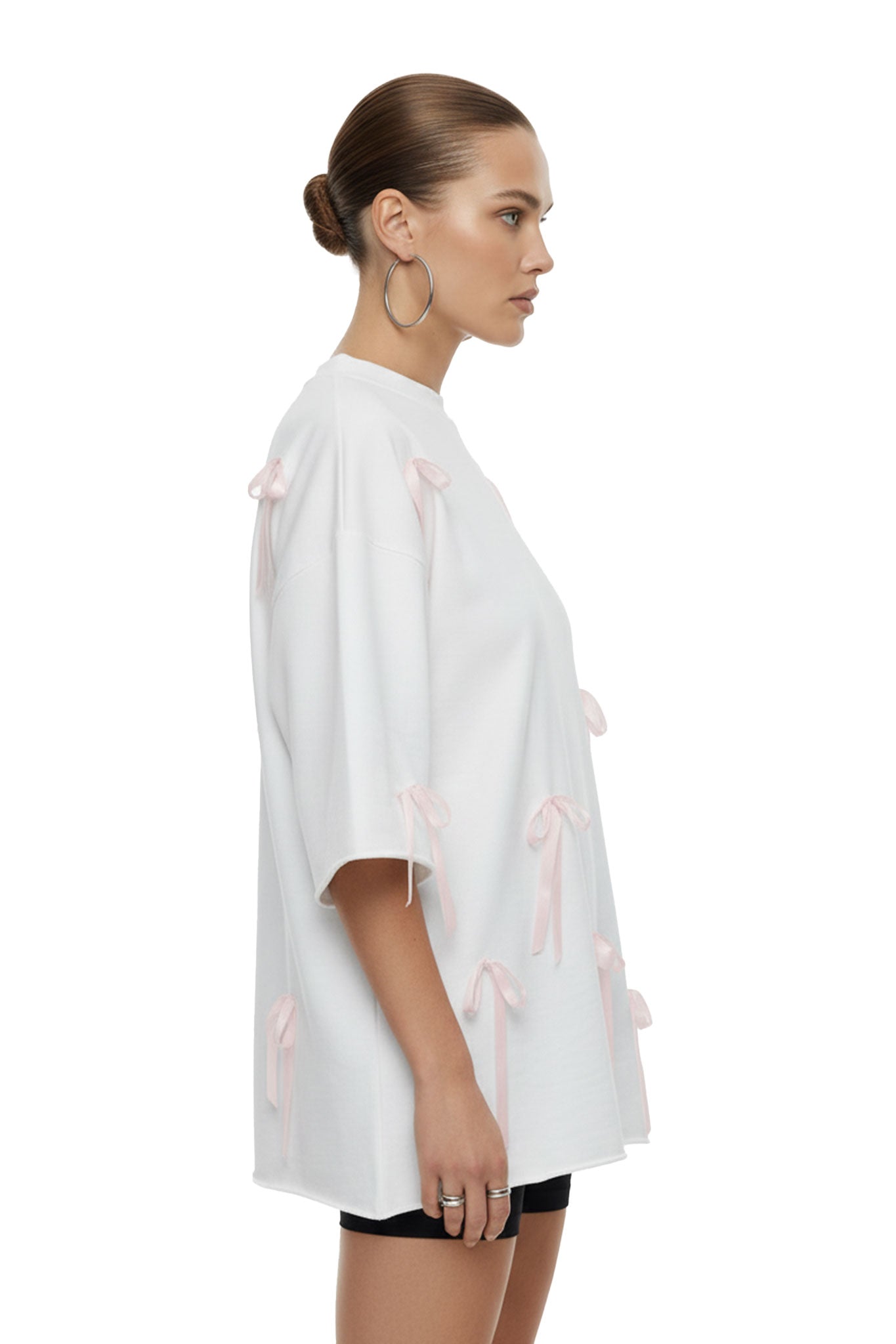 Oversized White Ribbon T-shirt - MYS