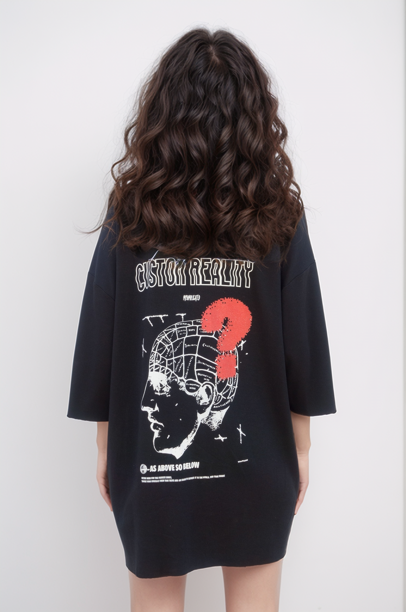 Oversized Cotton Black T-shirt Custom Reality