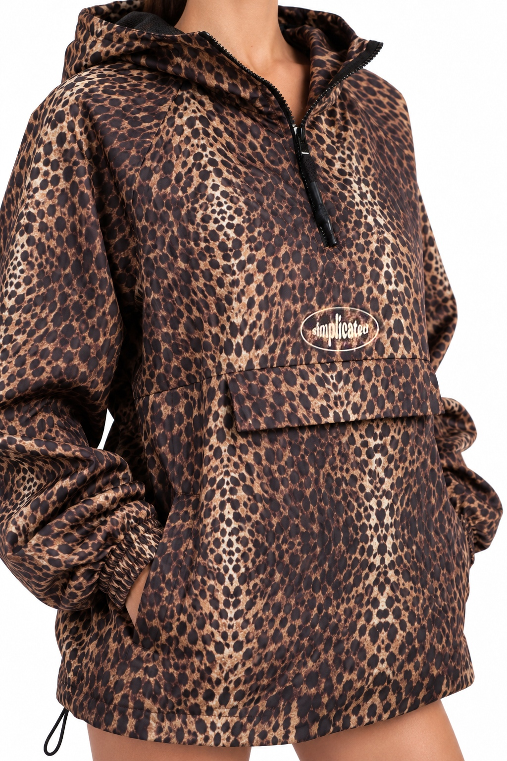 Animal Print Windbreaker – close-up