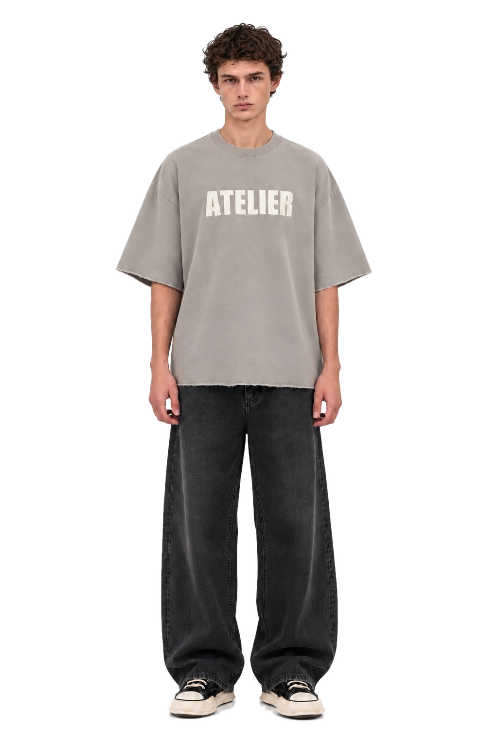 Atelier Grey Oversized T-Shirt - full body