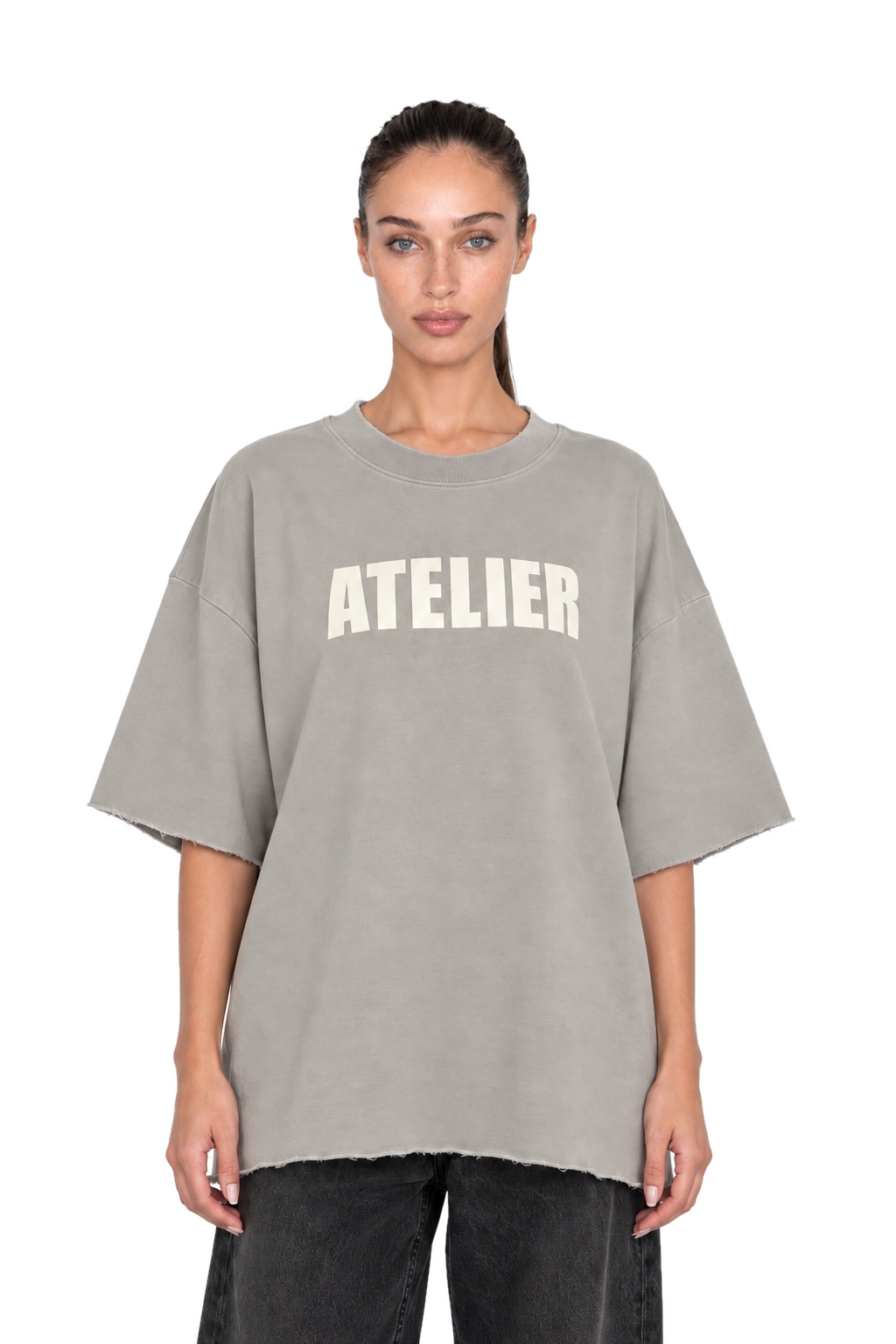 Atelier Grey Oversized T-Shirt - front