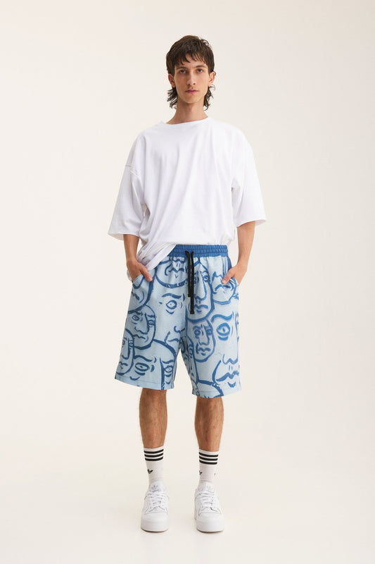 Bermuda Shorts Faces (recycled fabric) - MYS