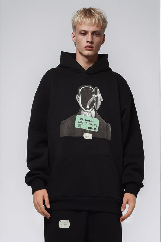 Black Hoodie 50% Human 50% Universe - MYS