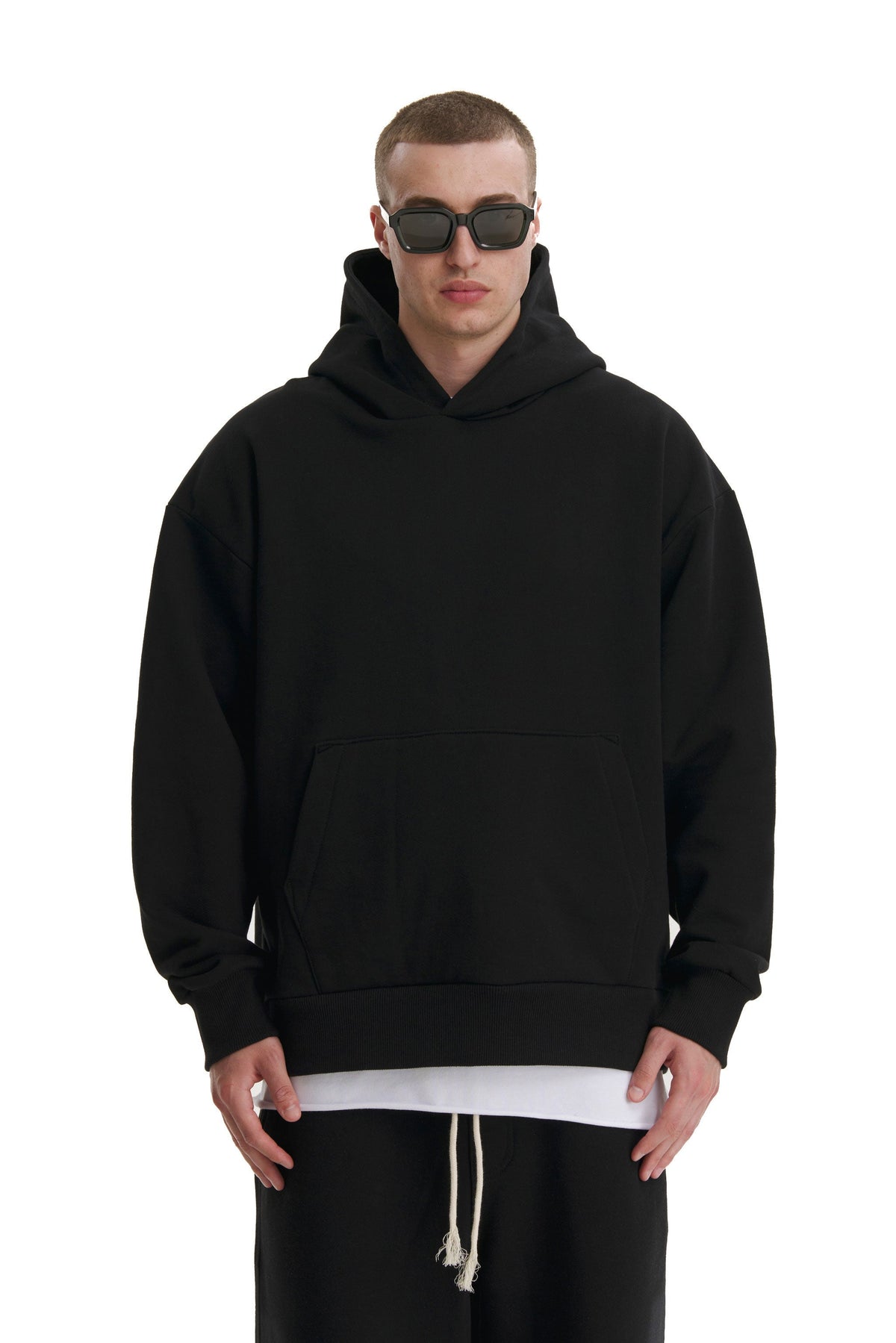 Black Hoodie Angel - front