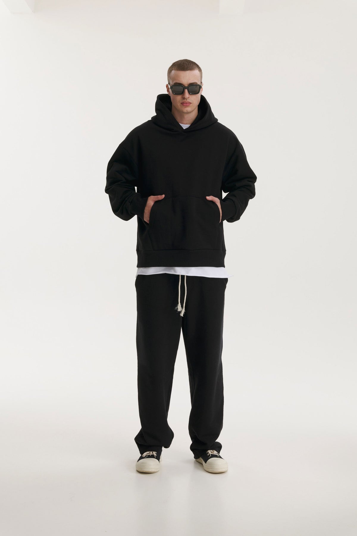 Black Hoodie Angel - full look