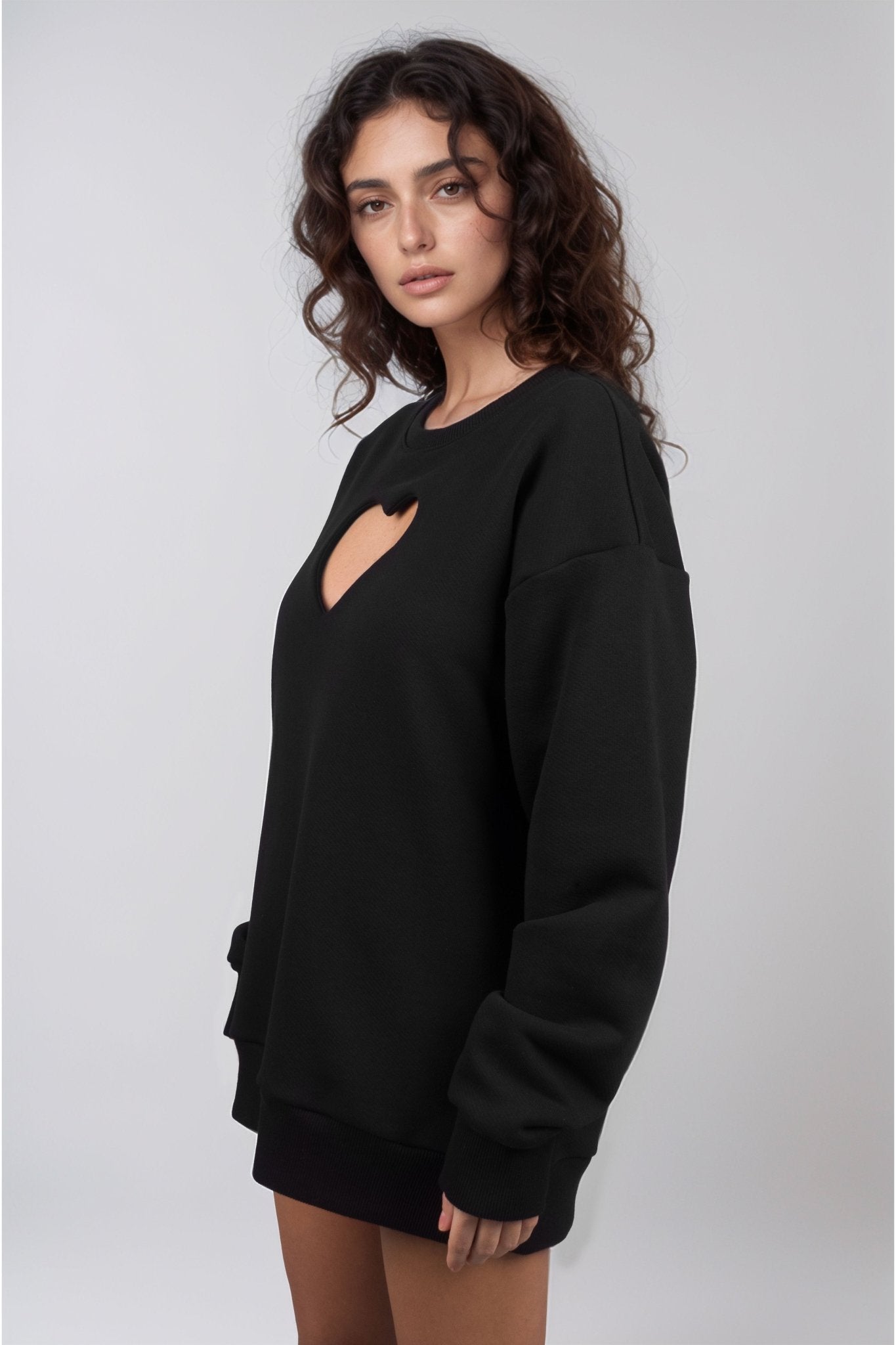 Black Oversized Love Sweater - MYS