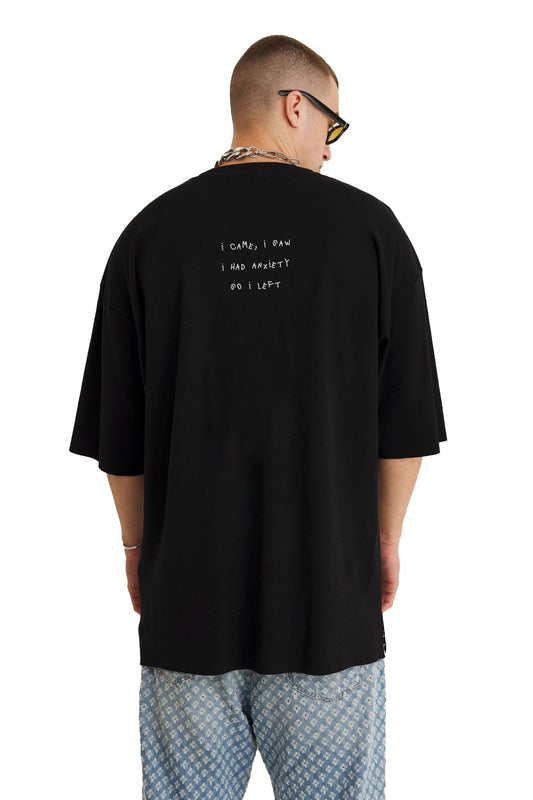 Oversized Black T-shirt Anxiety - MYS