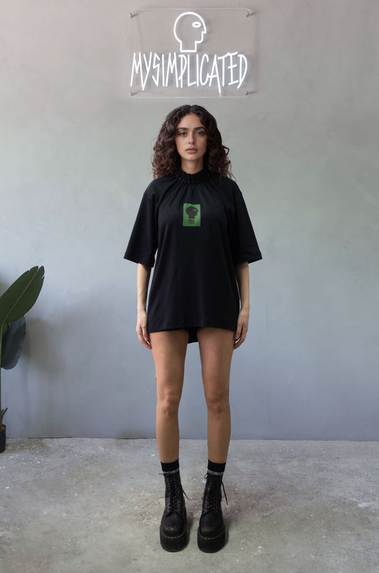 Black T-shirt with adaptive collar - MYS