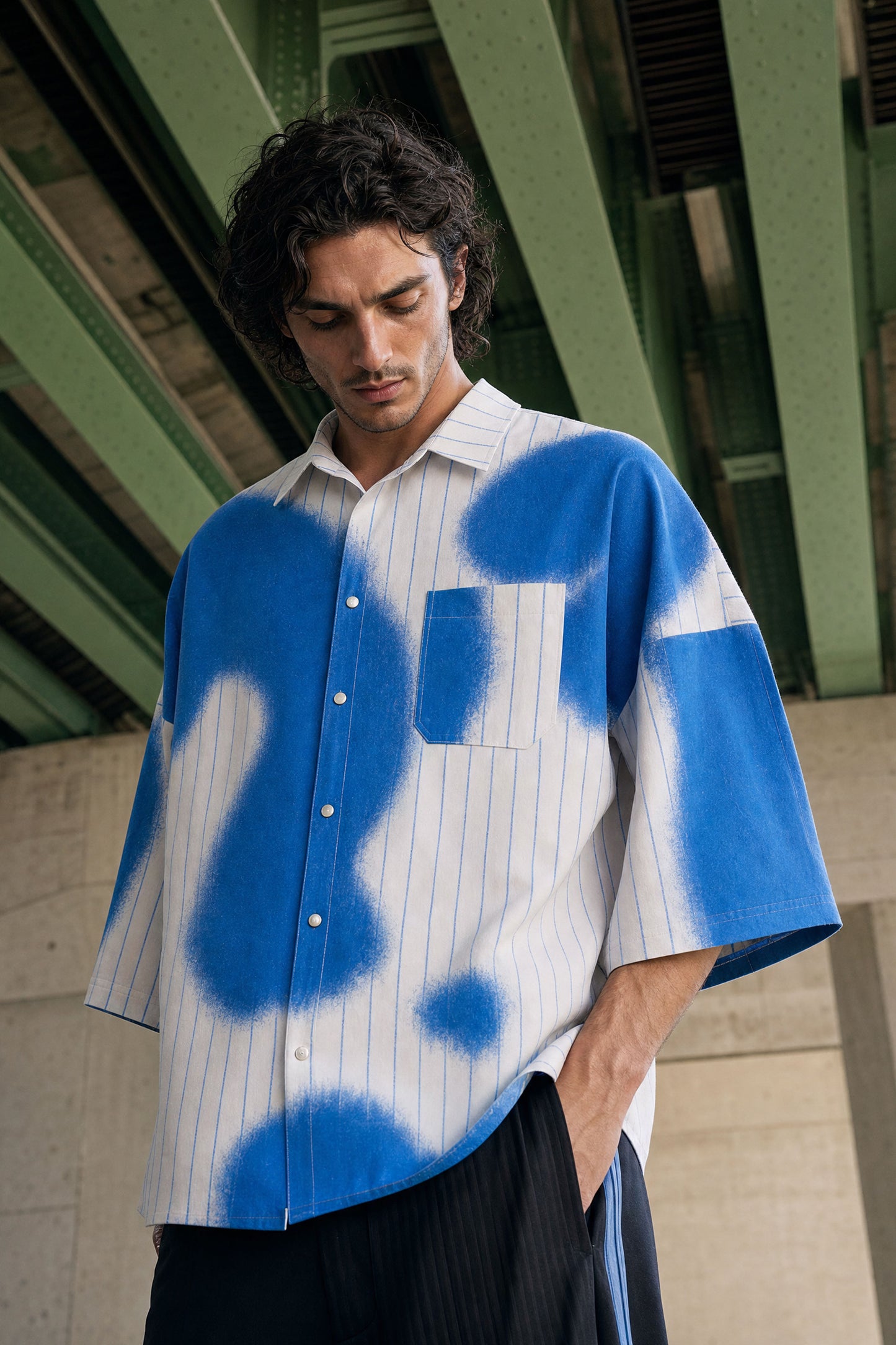 Blue Stripes Oversized Shirt