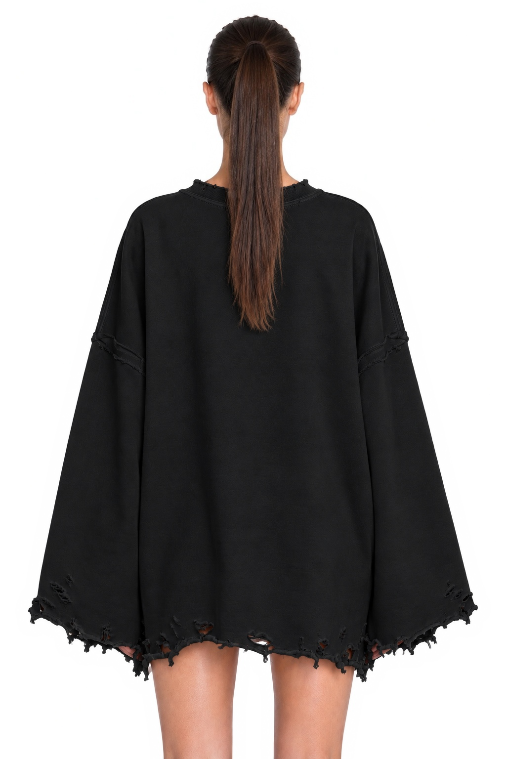 Dystopia Black Oversized Sweater - back
